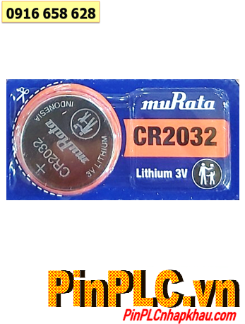 Murata CR2032, Pin 3v lithium Murata CR2032 (220mAh-3v) chính hãng _Xuất xứ Indonesia